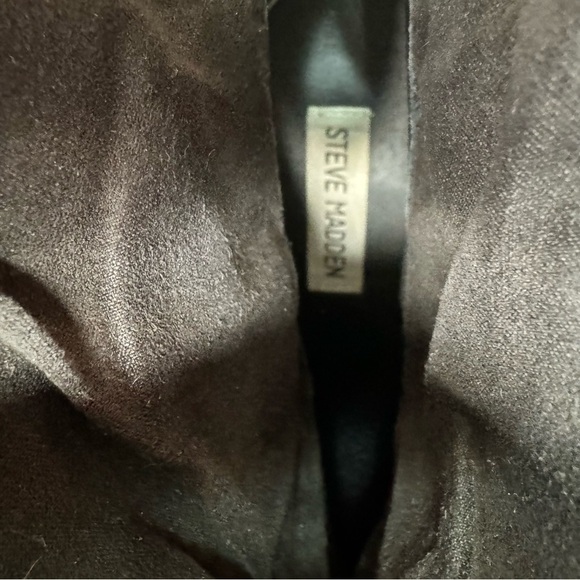 Steve Madden Black Leather Buckle Cher Boots Zipper Back Size 8B - Picture 5 of 14